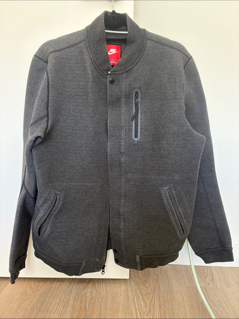 Nike Men’s Charcoal Gray Zip-Up Sweater Jacket